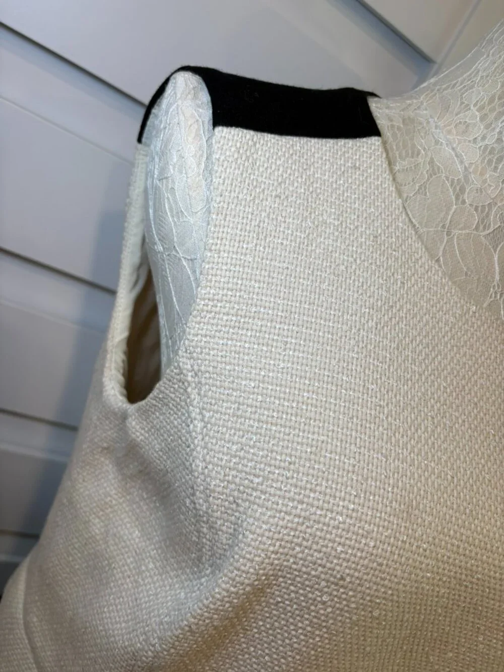 Tory Burch Natasha Black Ivory Textured Wool Blend Work Office Dress Size 6